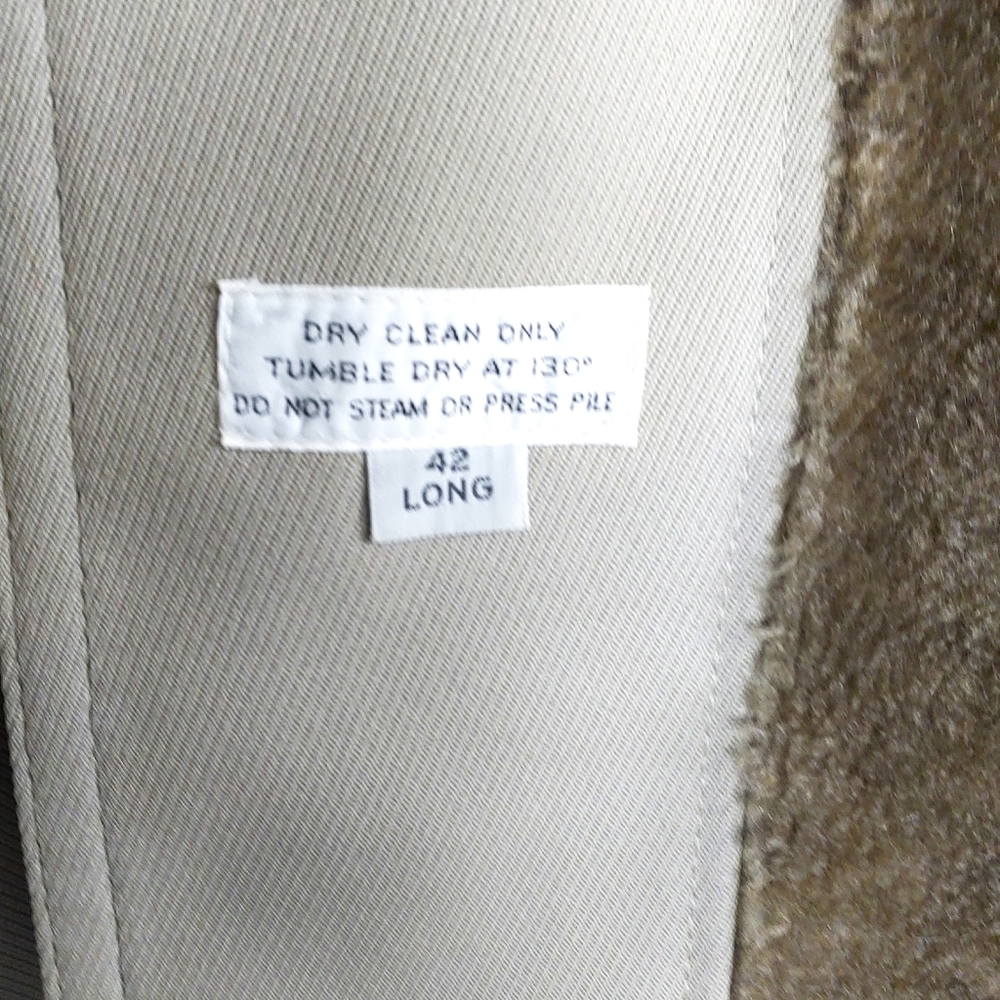 *SOLD*London Fog Prisyine Vtg Mens 42L Faux Fur Collar Beige Over Coat - Picture 13 of 14